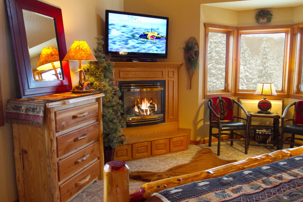 Bedroom in a Big Powderhorn Mountain lodging unit